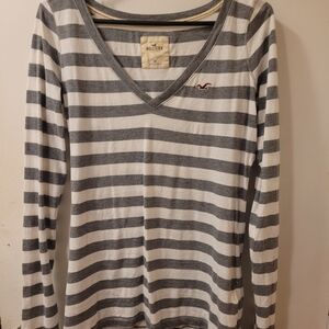 Hollister Gray Striped Women's Top